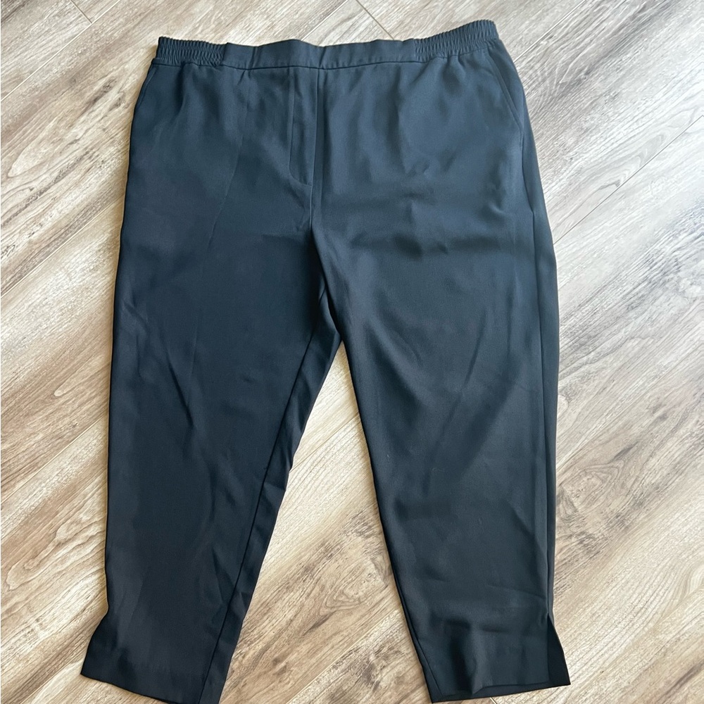 Anthropologie ladies nwt black pull on essential trousers in XL